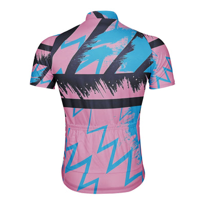 Customized Color-Blocking Zigzag·Retro Wave Men's Cycling Jersey Short Sleeve