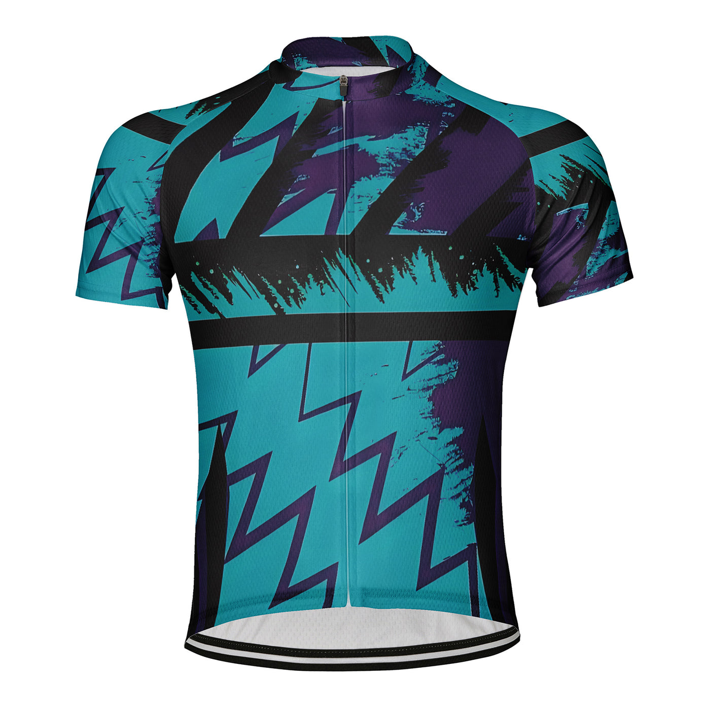 Customized Color-Blocking Zigzag·Retro Wave Men's Cycling Jersey Short Sleeve