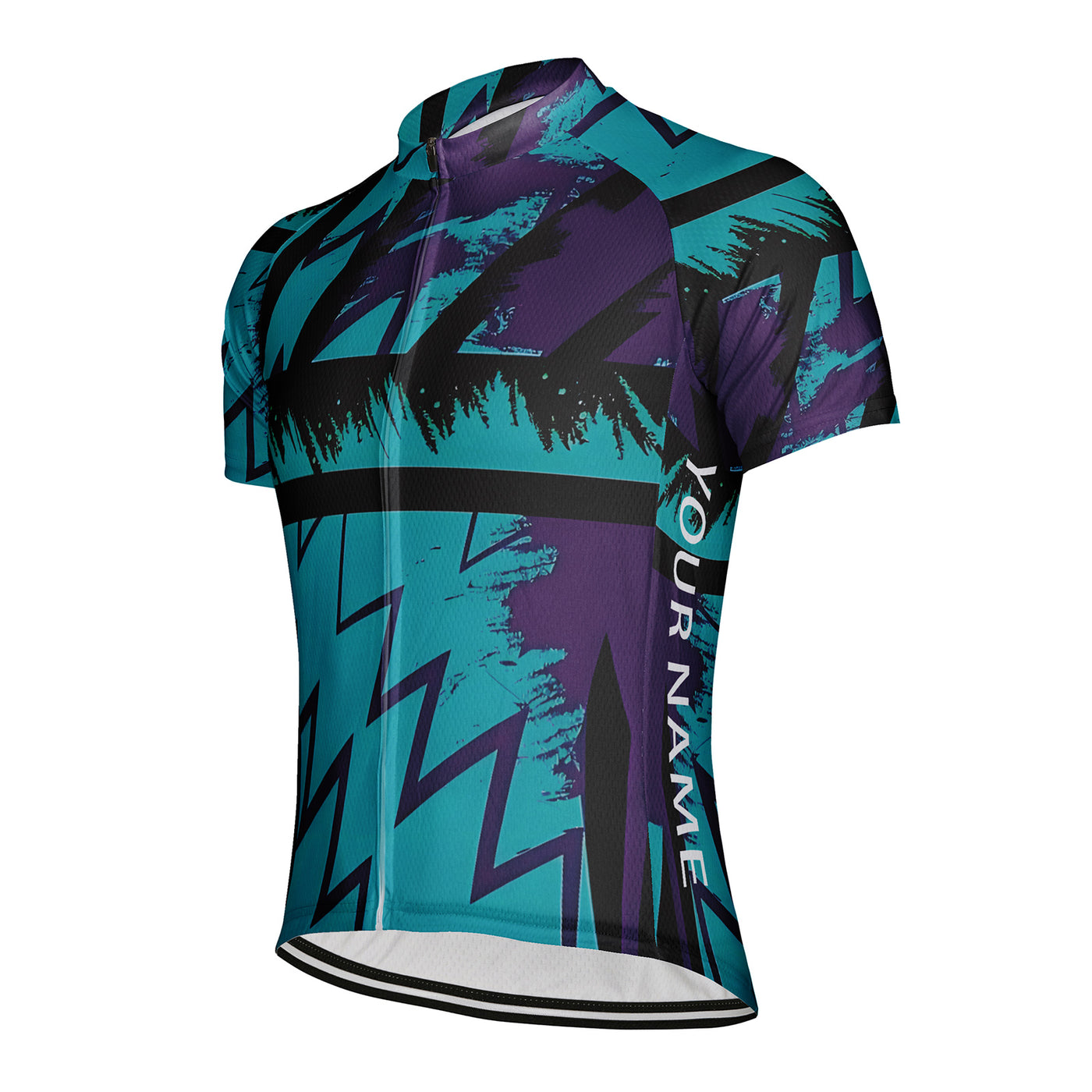 Customized Color-Blocking Zigzag·Retro Wave Men's Cycling Jersey Short Sleeve