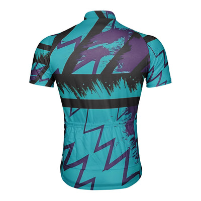Customized Color-Blocking Zigzag·Retro Wave Men's Cycling Jersey Short Sleeve