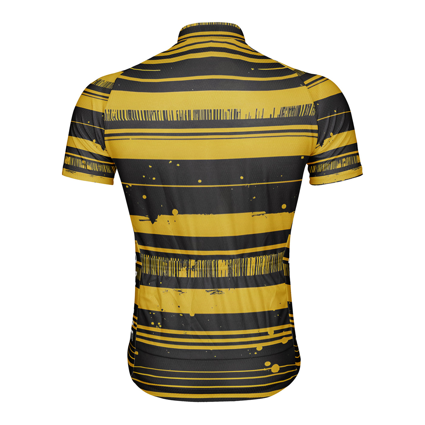 Customized Black and yellow color blocking Men's Cycling Jersey Short Sleeve