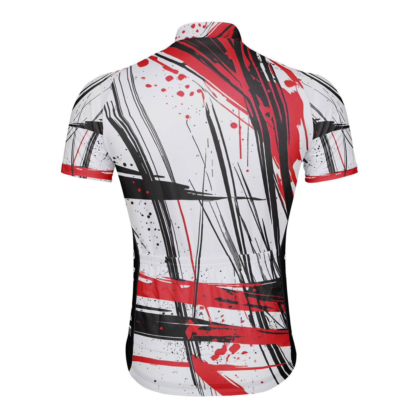 Customized Red Black Cross Color Collision Men's Cycling Jersey Short Sleeve