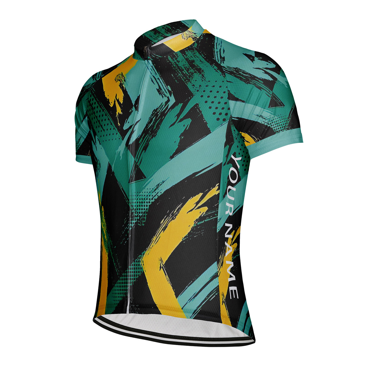 Customized Neon Yellow Green Men's Cycling Jersey Short Sleeve