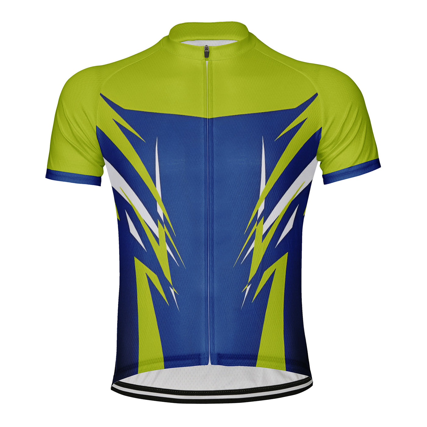 Customized Blue Green Dynamic Contrasting Color Men's Cycling Jersey Short Sleeve