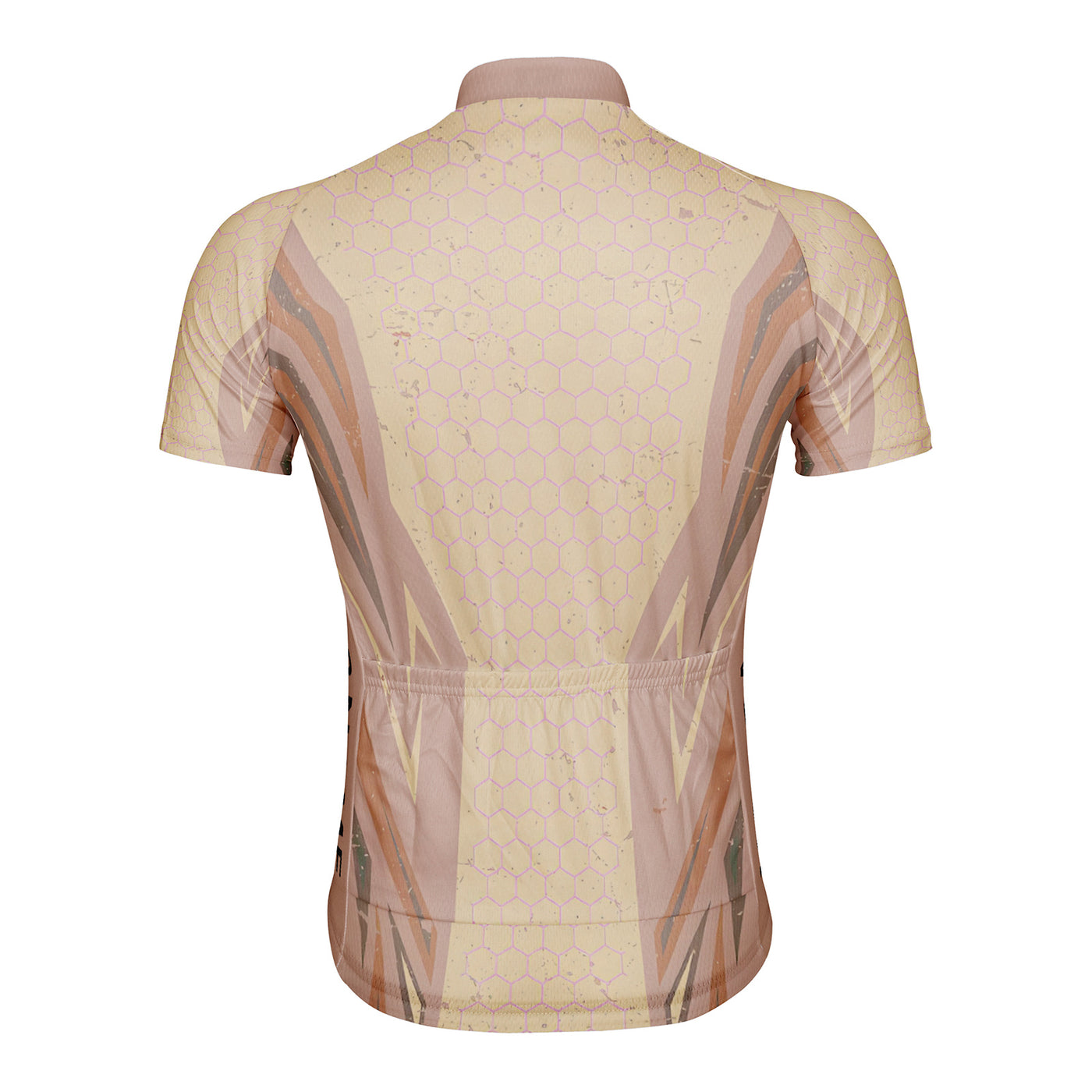 Customized Warm Brown Honeycomb Men's Cycling Jersey Short Sleeve