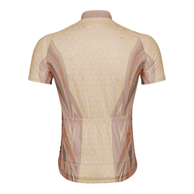 Customized Warm Brown Honeycomb Men's Cycling Jersey Short Sleeve