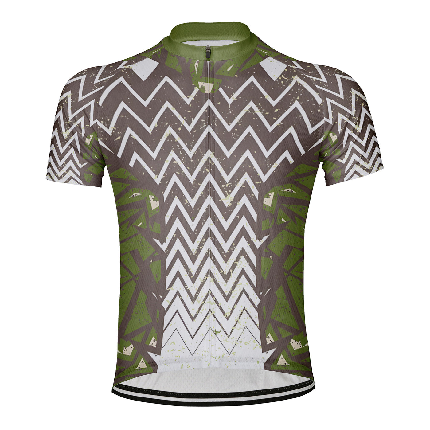 Customized Green Field Sawtooth Men's Cycling Jersey Short Sleeve