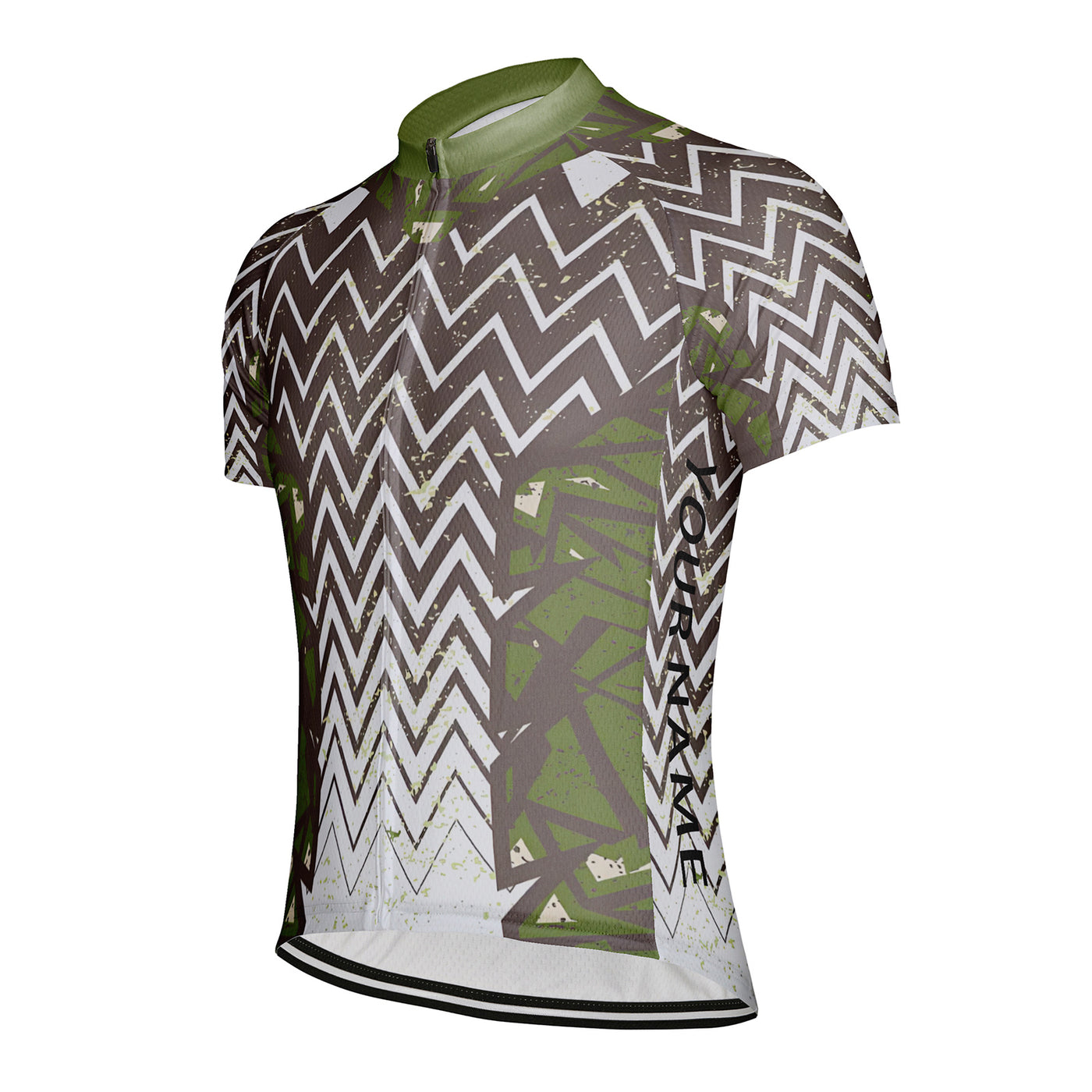 Customized Green Field Sawtooth Men's Cycling Jersey Short Sleeve