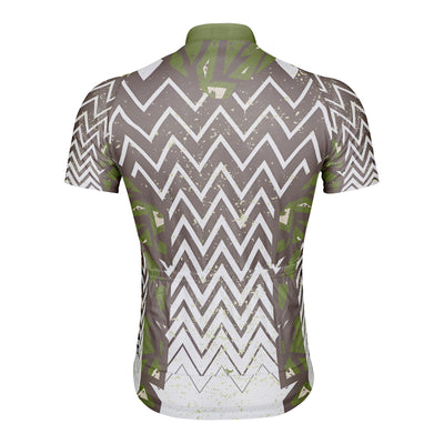Customized Green Field Sawtooth Men's Cycling Jersey Short Sleeve