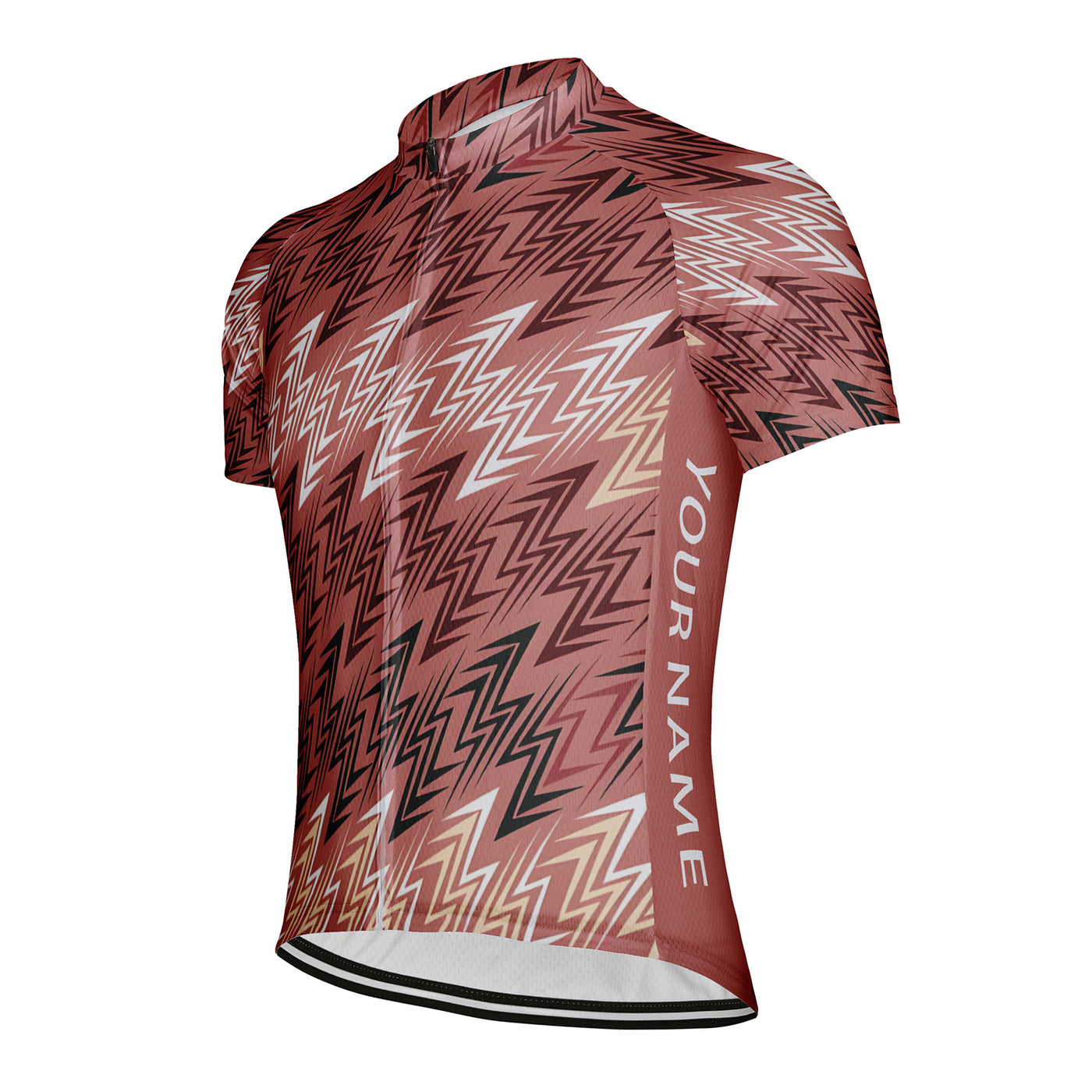 Customized Red Brown Lightning Phantom Men's Cycling Jersey Short Sleeve