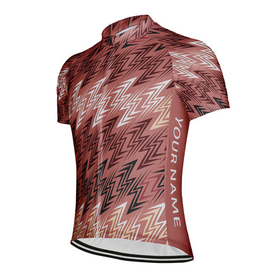 Customized Red Brown Lightning Phantom Men's Cycling Jersey Short Sleeve