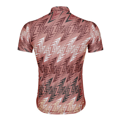 Customized Red Brown Lightning Phantom Men's Cycling Jersey Short Sleeve