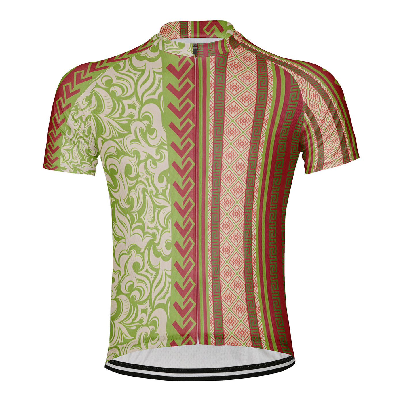 Customized Geometric Ornamentation Of Rolled Grass Men's Cycling Jersey Short Sleeve