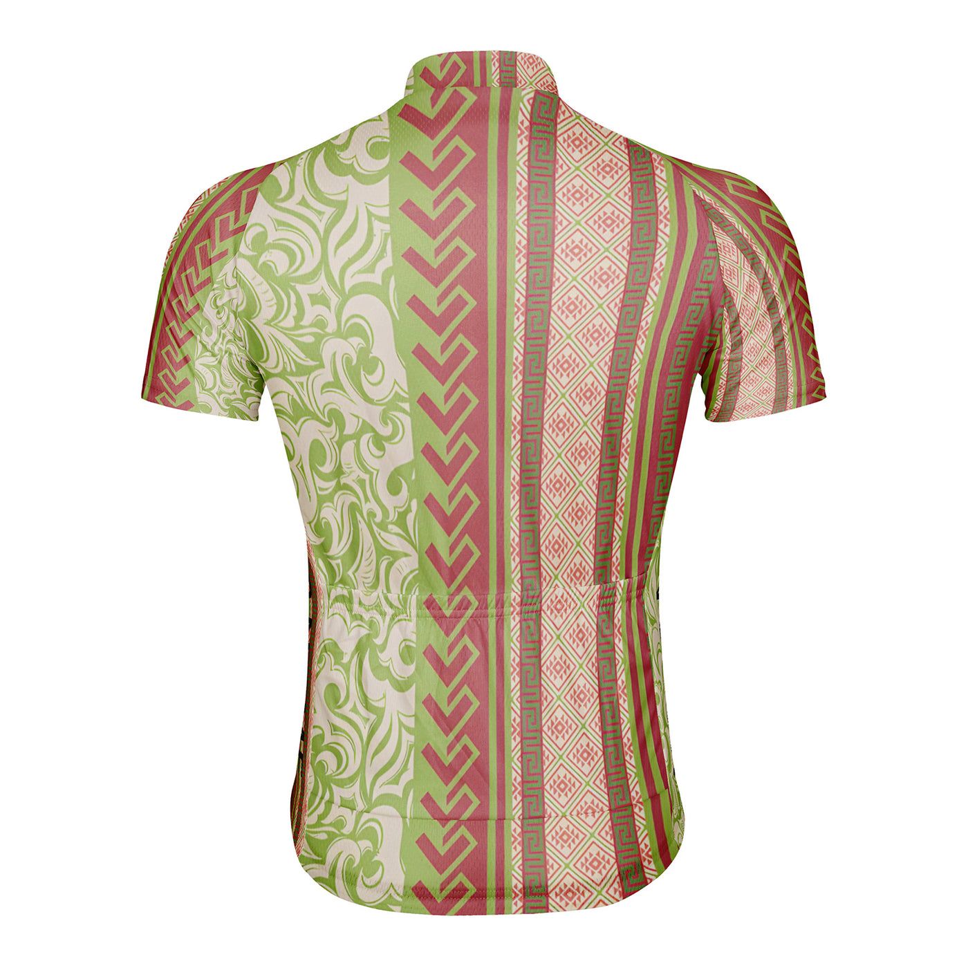 Customized Geometric Ornamentation Of Rolled Grass Men's Cycling Jersey Short Sleeve