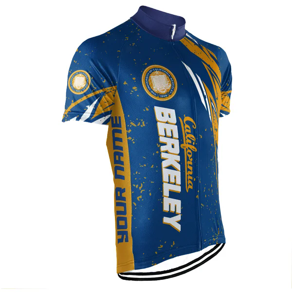 Customized University of California Berkeley Men's Cycling Jersey Short Sleeve