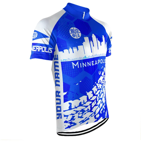 Customized Minneapolis City Men's Cycling Jersey Short Sleeve