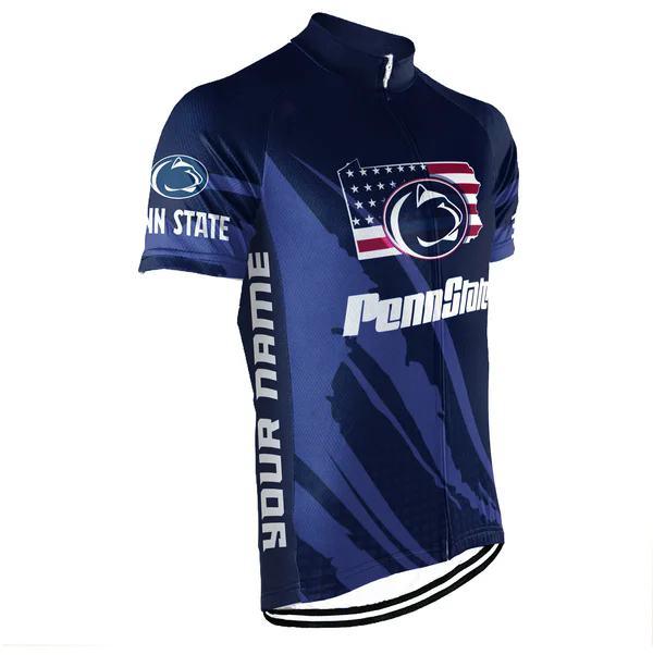 Customized Penn State University Men's Cycling Jersey Short Sleeve