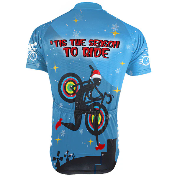 Customized Christmas Tis The Season To Ride Men's Cycling Jersey Short Sleeve