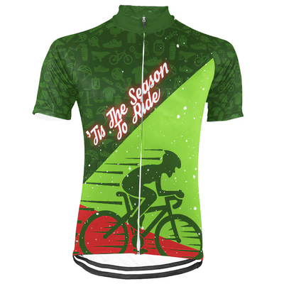 Customized Christmas Tis The Season To Ride Men's Cycling Jersey Short Sleeve