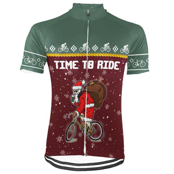 Customized Christmas Tis The Season To Ride Men's Cycling Jersey Short Sleeve