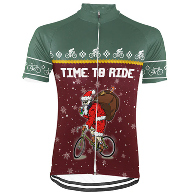 Customized Christmas Tis The Season To Ride Men's Cycling Jersey Short Sleeve