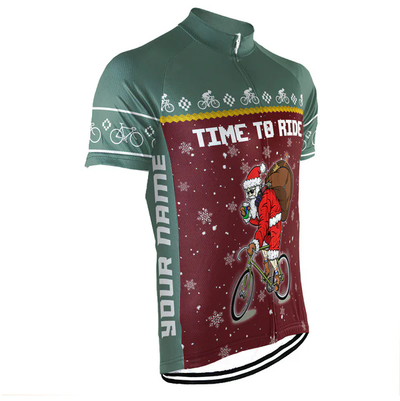 Customized Christmas Tis The Season To Ride Men's Cycling Jersey Short Sleeve
