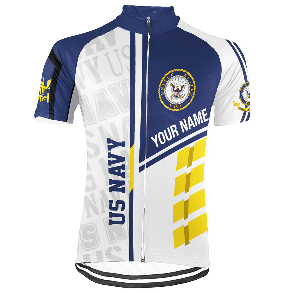 Customized US NAVY Men's Cycling Jersey Short Sleeve