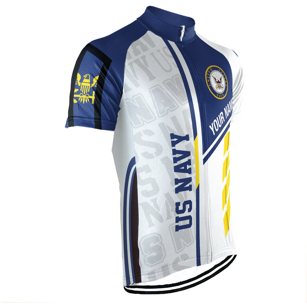 Customized US NAVY Men's Cycling Jersey Short Sleeve