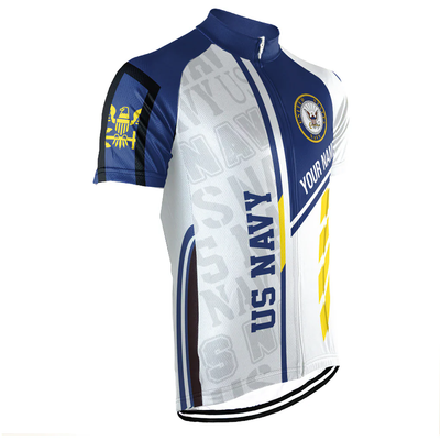 Customized US NAVY Men's Cycling Jersey Short Sleeve