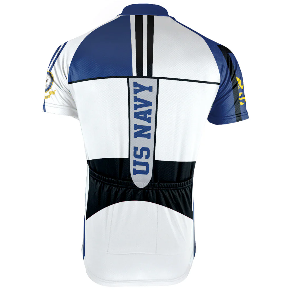Customized US NAVY Men's Cycling Jersey Short Sleeve
