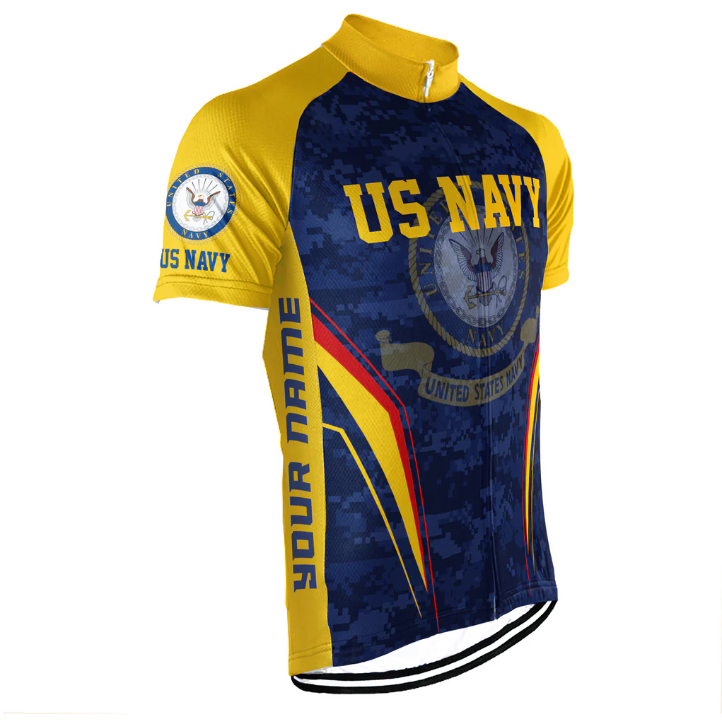 Customized US NAVY Men's Cycling Jersey Short Sleeve