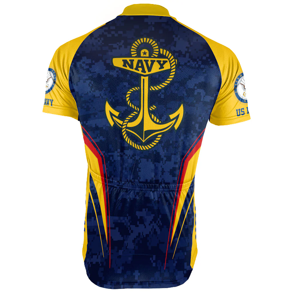 Customized US NAVY Men's Cycling Jersey Short Sleeve