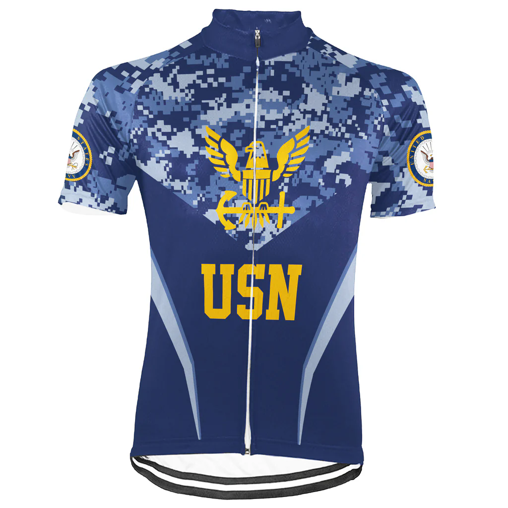 Customized US NAVY Men's Cycling Jersey Short Sleeve