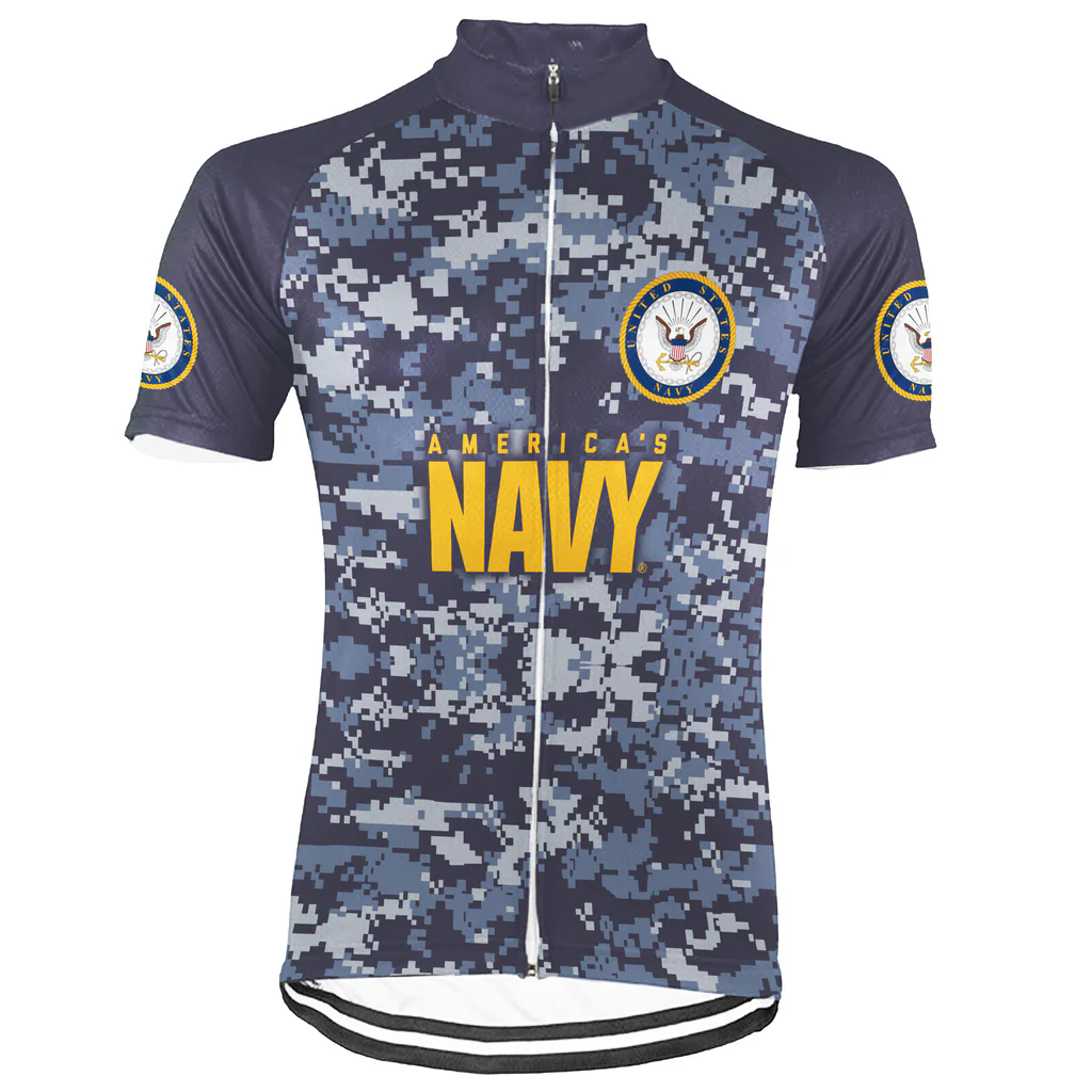 Customized US NAVY Men's Cycling Jersey Short Sleeve