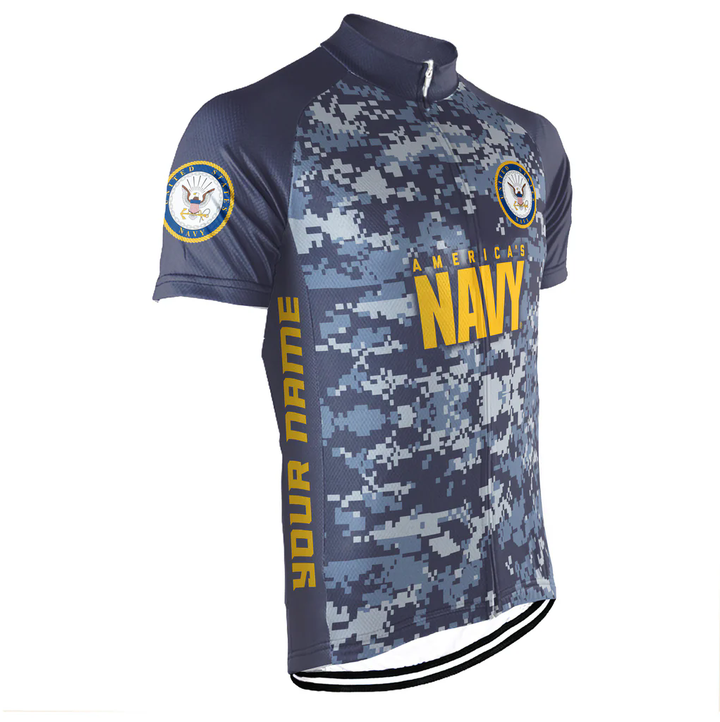 Customized US NAVY Men's Cycling Jersey Short Sleeve