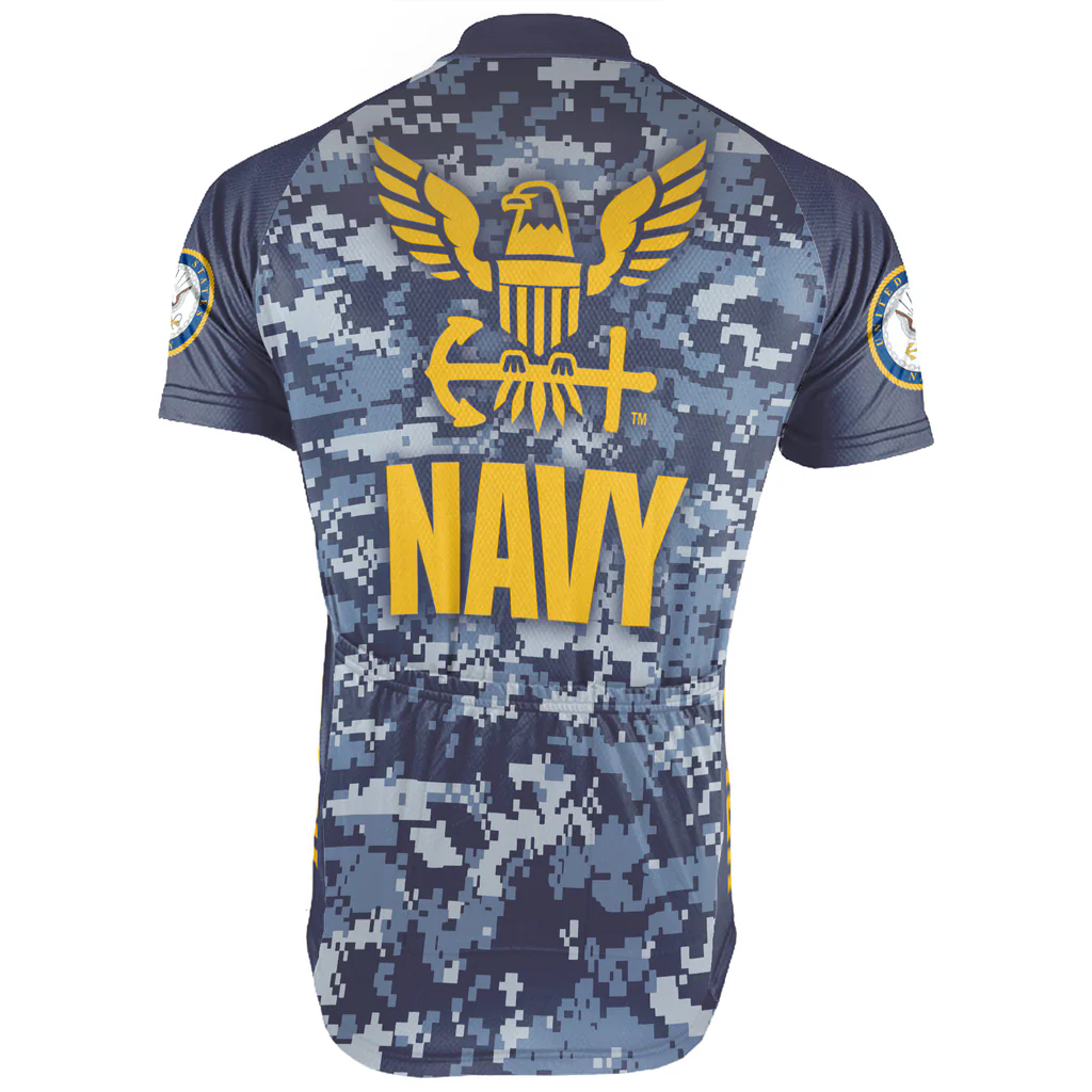 Customized US NAVY Men's Cycling Jersey Short Sleeve