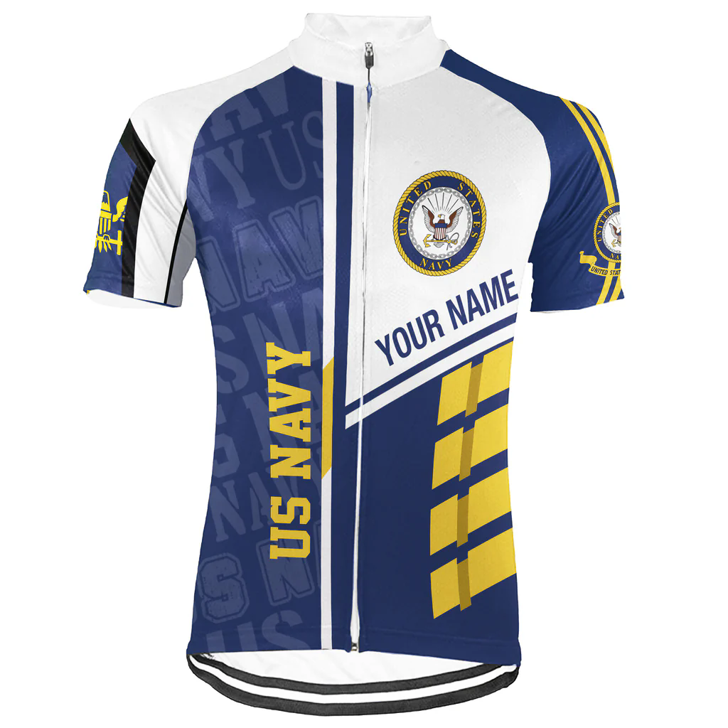 Customized US NAVY Men's Cycling Jersey Short Sleeve