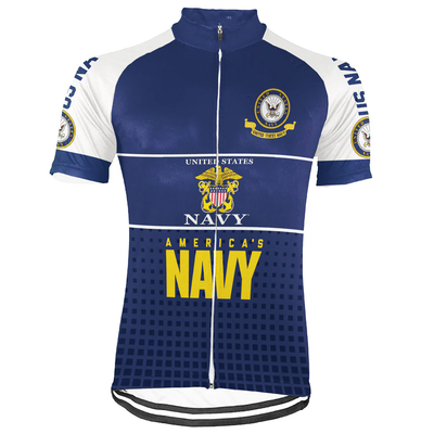 Customized US NAVY Men's Cycling Jersey Short Sleeve