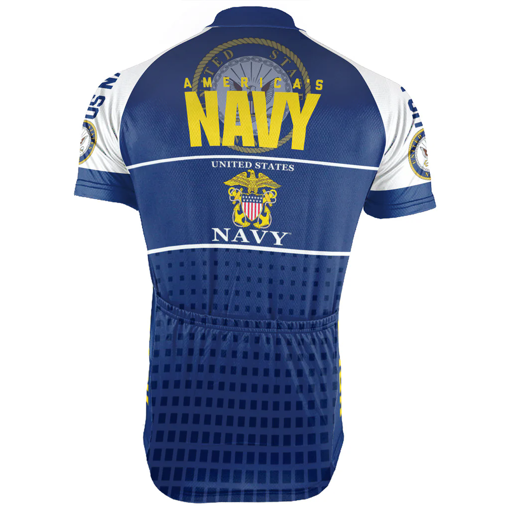 Customized US NAVY Men's Cycling Jersey Short Sleeve