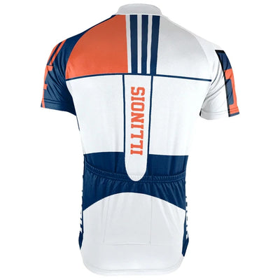 Customized University of Illinois at Urbana Men's Cycling Jersey Short Sleeve