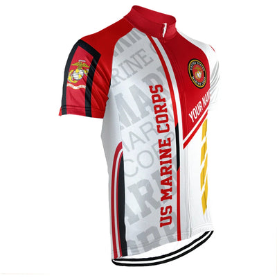 Customized USMC US MARINE CORPS Men's Cycling Jersey Short Sleeve