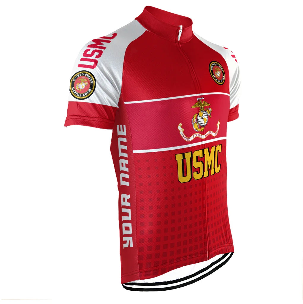 Customized USMC US MARINE CORPS Men's Cycling Jersey Short Sleeve
