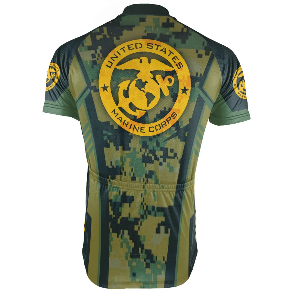 Customized USMC US MARINE CORPS Men's Cycling Jersey Short Sleeve