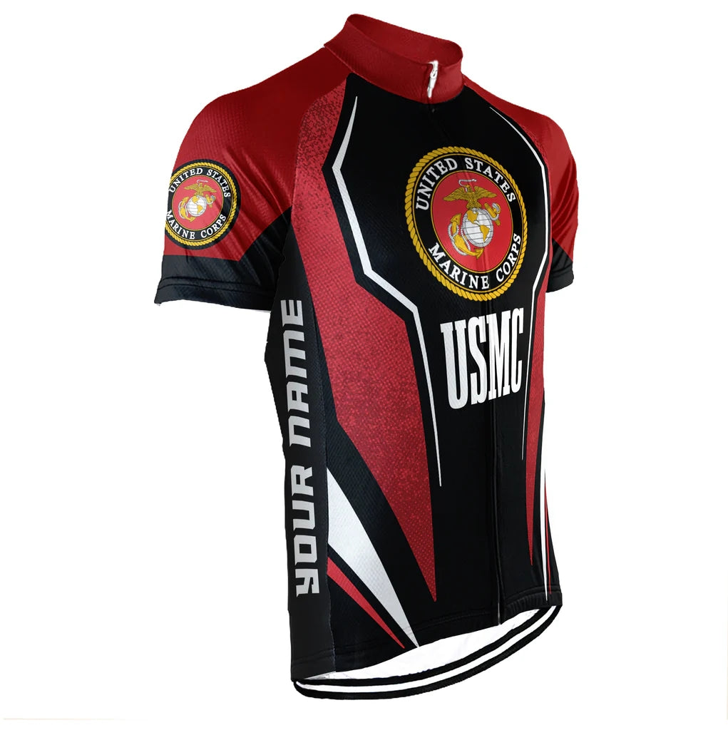 Customized USMC US MARINE CORPS Men's Cycling Jersey Short Sleeve