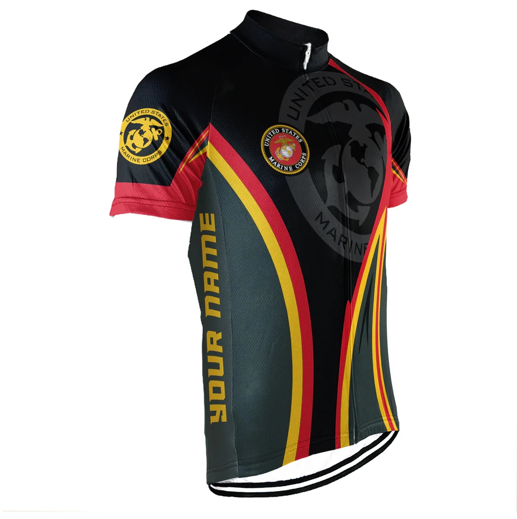 Customized USMC US MARINE CORPS Men's Cycling Jersey Short Sleeve