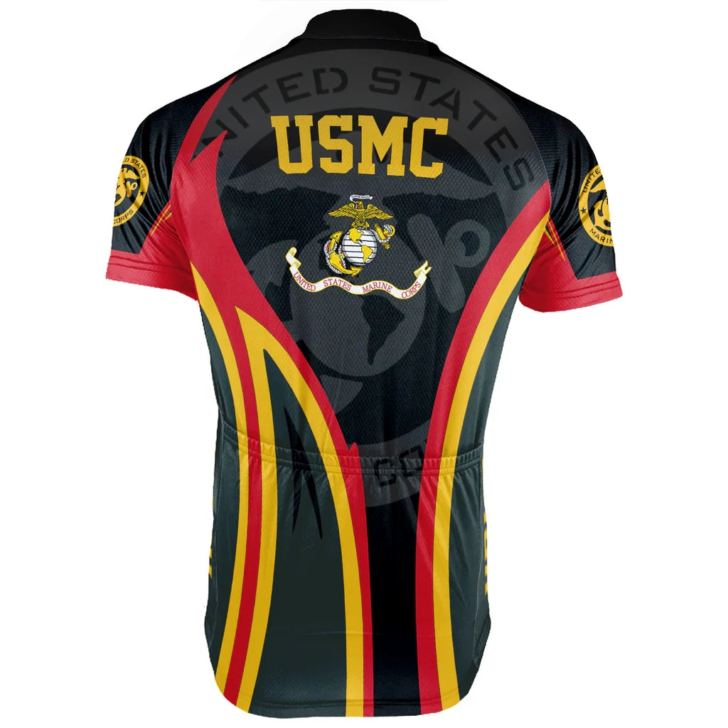 Customized USMC US MARINE CORPS Men's Cycling Jersey Short Sleeve