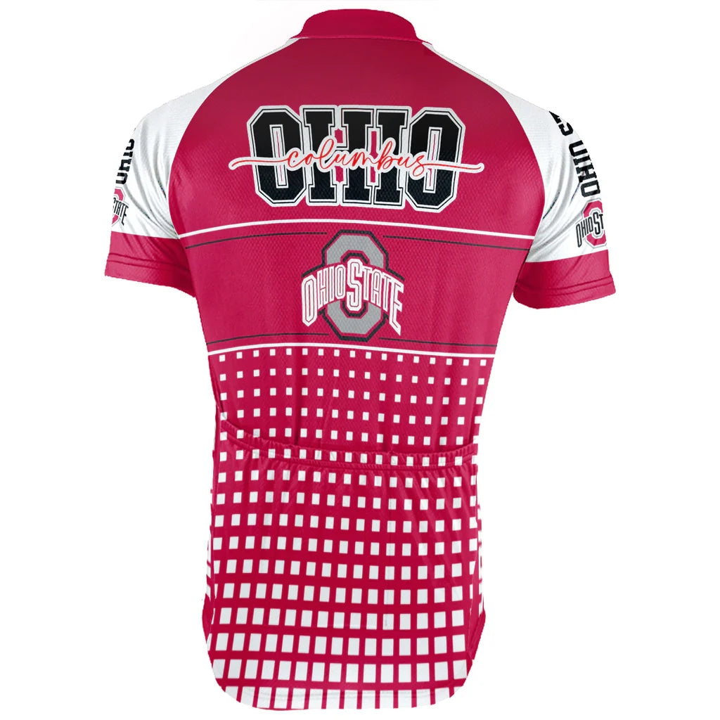 Customized Ohio State University Men's Cycling Jersey Short Sleeve