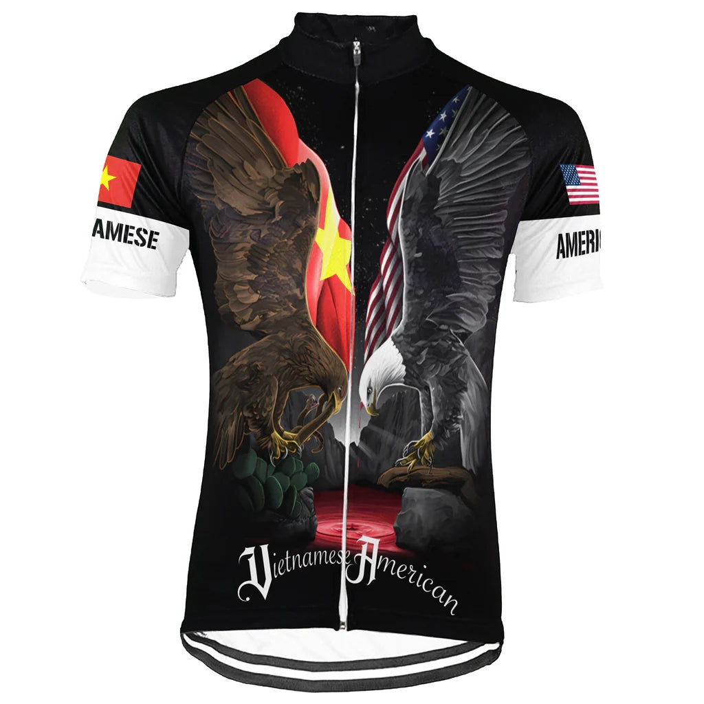 Customized Vietnamese American Men's Cycling Jersey Short Sleeve