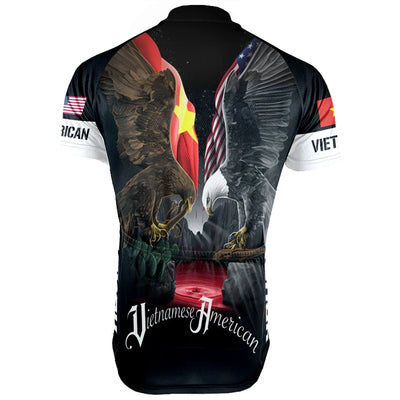 Customized Vietnamese American Men's Cycling Jersey Short Sleeve
