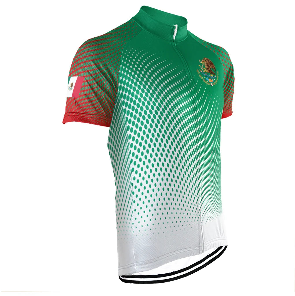 Customized Mexico Men's Cycling Jersey Short Sleeve